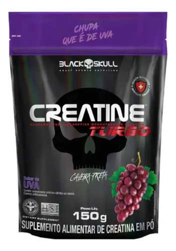 Creatine Turbo Refil Black Skull 150g Uva, Laranja E Limão