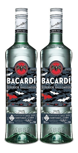 Pack De 2 Piezas De Ron Bacardi Edición Halloween 750 Ml