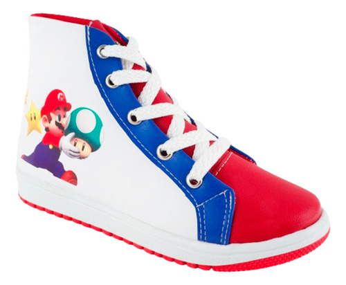 Tenis Bota Niño Mario Bros Casual Juego Luigui 714-bmb