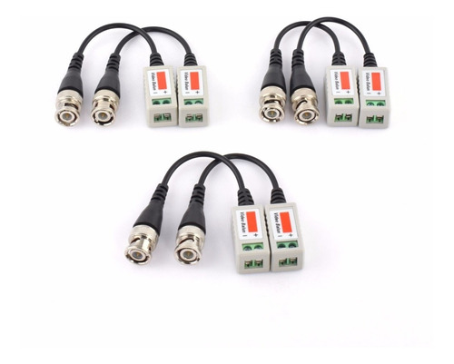 6 Piezas De Cámaras De Cctv Video Balun Pasivo Bnc Conector 