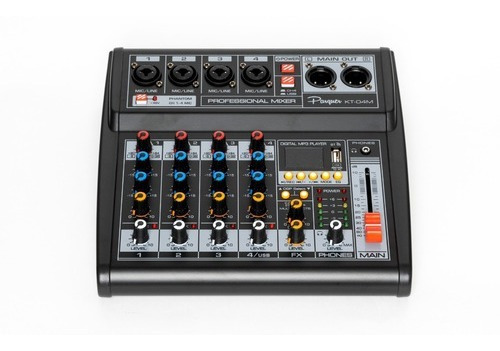 Imagen 2 de 12 de Consola Mixer Parquer 4 Canales Efectos Usb Phantom