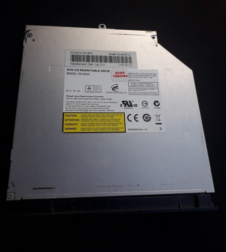 Dvd Rom/cd-rom Para Notebook P/n Ds-8a5s