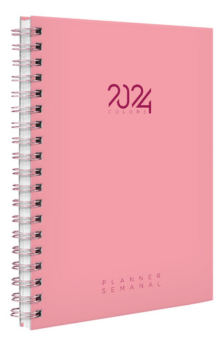 Agenda Planner Semanal 2024 Spot Colors Cores Rosa Pink