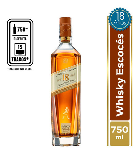 Whisky Johnnie Walker 18 Years X750ml - mL a $563