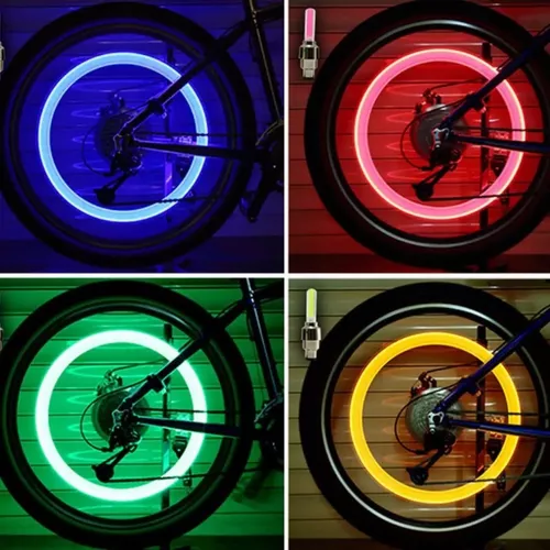 Luces Para Bicicleta De Tapon De Llanta Multicolor,5 Led