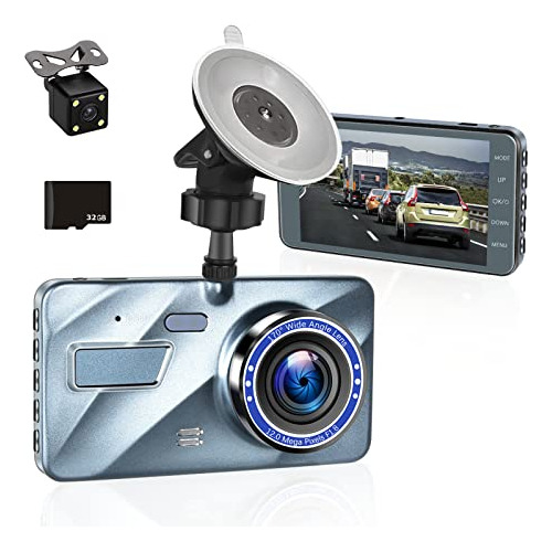 Cámara Automóvil Dash Cam Dual Frontal Y Trasera Auto...