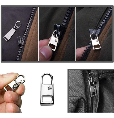 Mulutoo 8pcs Metal Solid Zipper Pull Tab Tag Handle Fixer 0.