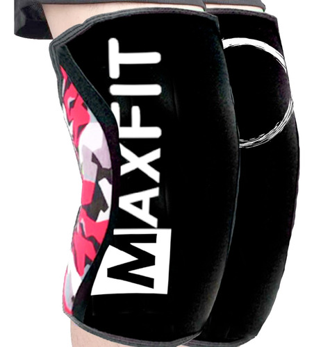 Rodilleras Elasticas De Neopreno Crossfit -gym Maxfit Gm425 Color Rojo-negro Talla Grande