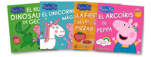 * Combo Peppa Pig * 4 Titulos Cuentos Con Stickers