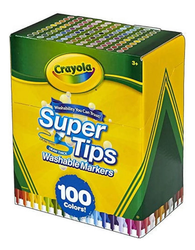 Marcadores Crayola Super Tips 100 Unid Lavables.