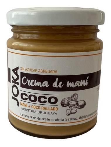 Crema De Maní - Coco 190g Joka ( Mantequilla, Manteca)
