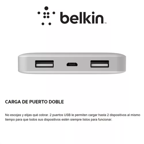 Cargador Portátil Belkin 10000mAh 2 USB-A/USB-C