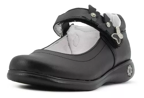 Zapato Escolar Piel Niña Karsten Negro Velcro 22-25 | Envío gratis