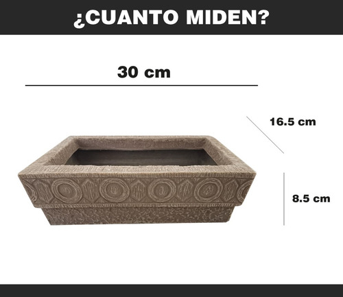 Imagen 3 de 4 de Maceta Minimalista Tipo Jardinera 16.5 X 30 X 8.5 Cm. 39