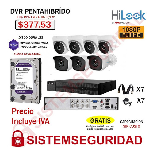 Imagen 6 de 10 de Kit 2 4 6 8 16 Cámaras De Seguridad 1080p Hilook
