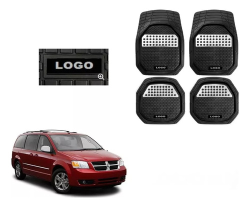 Tapetes 4pz Bandeja 3d Logo Dodge Caravan 2008 - 2010 2011