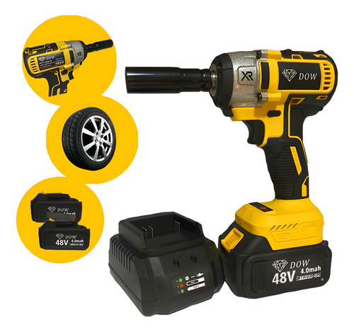 Furadeira Chave De Impacto Sem Fio 48v Bivolt 2 Baterias