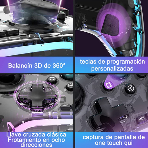 Control Inalámbrico Rgb Para Nintendo Switch Y Pc Con Vibrac