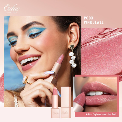 Oulac Lápiz Labial Rosa Hidratante Para Mujer, Bálsamo Labia