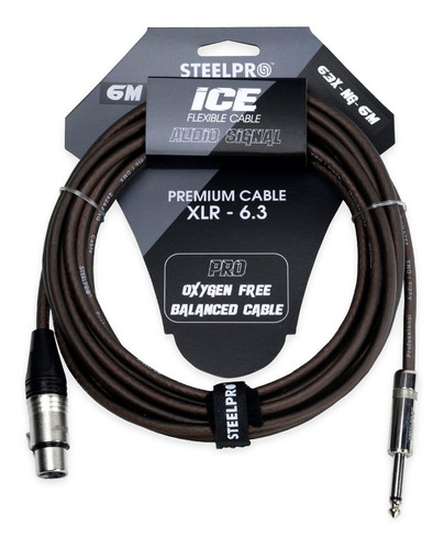 Cable Para Microfono Profesional 6m Hembra-plug 6.3 Steelpro