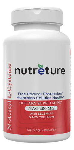 Nutreture Nac Suplemento N-acetil Cisteina 600 Mg 100 Capsul
