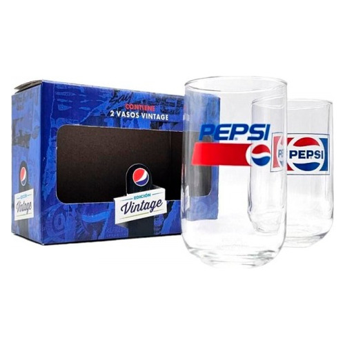 Two Pack Pepsi Vintage Vasos De Vidrio