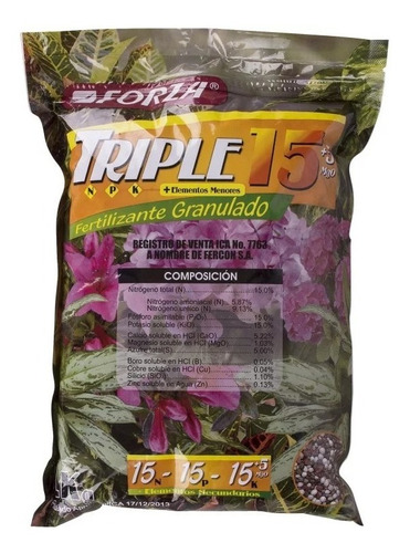 Fertilizante Triple 15-15-15 Granular X 1 Kilo/1000gr