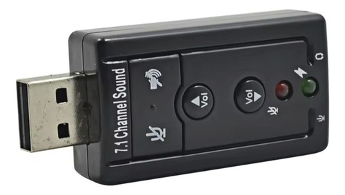 Placa de Som USB Externa 7.1 Canais Adaptador Áudio P/ PC e Notebook com Entrada P2 P/ Microfone e Fone – Compatível com Windows, Linux e Mac