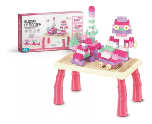 Juegos Bloques Armar 100 Piezascon Mesa Educativo Didáctico