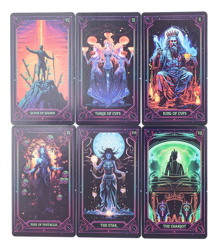 Deck De Néon Inspirado Em Inglês De 78 Cartas | Tarot As Vis