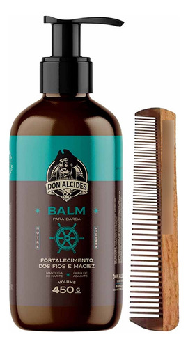 Kit Balm Para Barba Calico Jack 450g Pente Duplo Don Alcides
