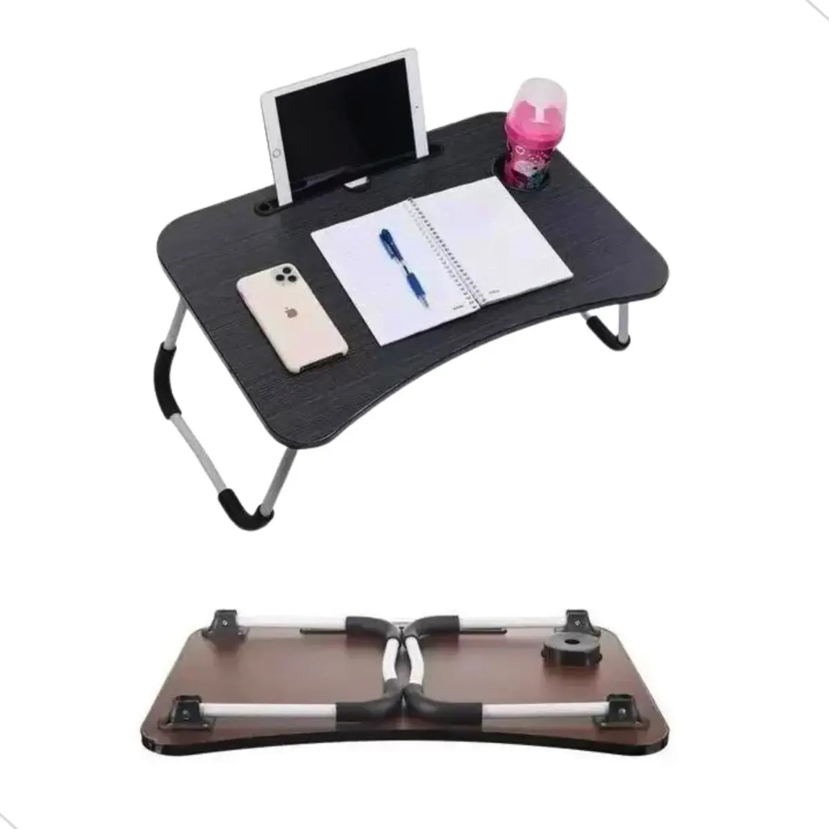 Mesa Suporte Notebook Bahrein Dobrável Para Cama Sofá Trabalho e Estudo Cor Preto Ergonômica Leve Resistente Ajustável Ideal Para Home Office Uso Diário