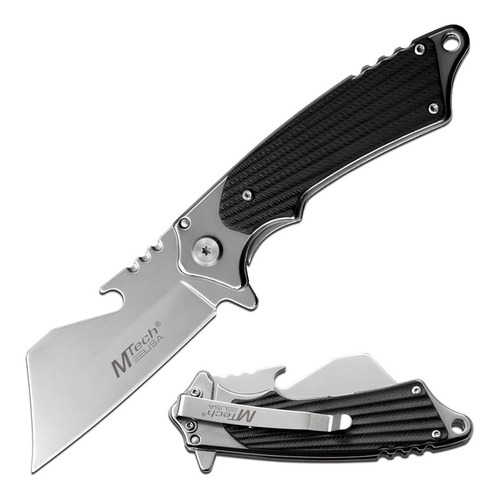 Navaja Mtech Usa Cleaver Cromada Con Destapador Mt-a1186mr