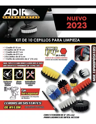 Kit Cepillo Para Taladro 3 Pzs Nailon Escobilla Limpieza