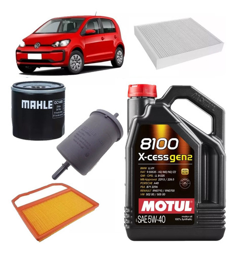 Vw Up Aspirado Kit Troca De Óleo Motul 8100 5w40 Oc1449