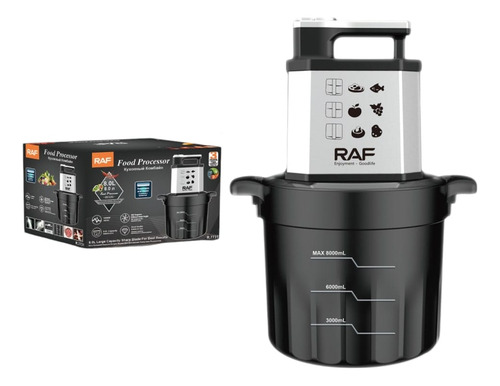 Procesador De Alimento 8 Litros Raf Color Negro