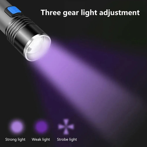 Linterna Uv Usb Con Zoom, Curada Para Mascotas, Luz Ultravio