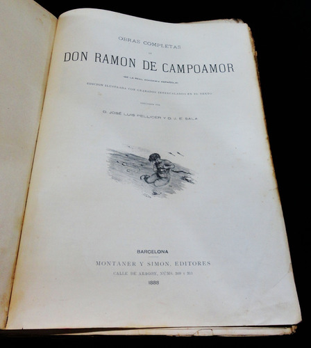 Obras Completas De Campoamor. Año 1888. 7pl 0952