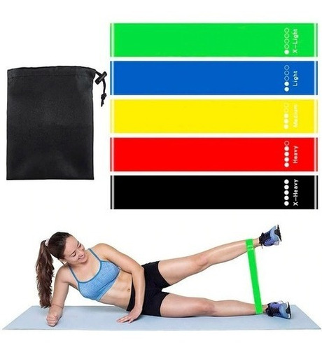 Kit 5 Bandas Ligas Látex Gym Fitness Ejercicio Entrenanmient