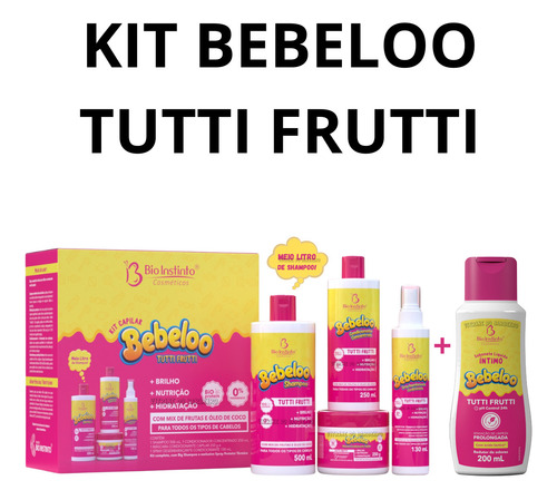 Kit Capilar Bebeloo Tutti Frutti Com Sabonete Líquido Intimo