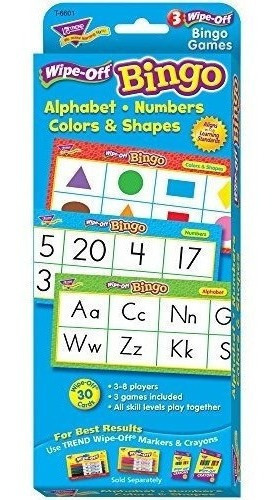 Bingo Para Borrar Letras Números Colores Y Formas