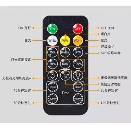 Luz Usb Recargable Con Control Remoto Y Táctil