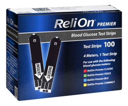 Tiras Para Glucometro Relion Caja 100 Unidades