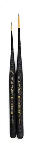 2 X Pincel Keramik Liner Longo Redondo Mini Brush 323 1 20/0