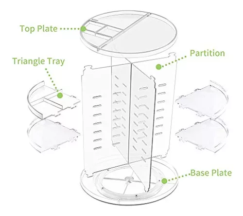 Coyaho Organizador de maquillaje giratorio de 360 , organizador
