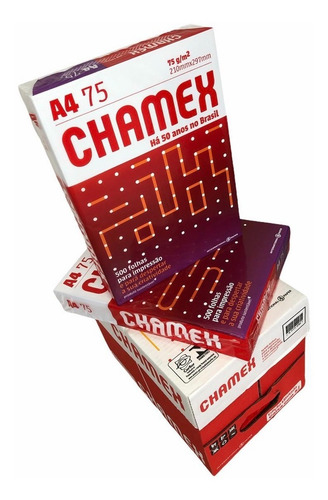Imagem 2 de 6 de Caixa De Papel Sulfite 75g Chamex A4 - C/2500 Folhas