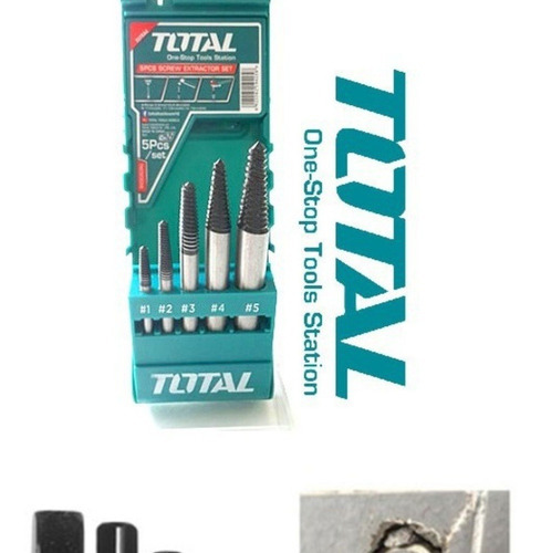 Extractor De Tornillos Jgo X 5 Pzas Total Tools Tacse0056
