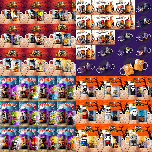 Mega Pack Plantillas Día De Muertos Para Tazas Editable