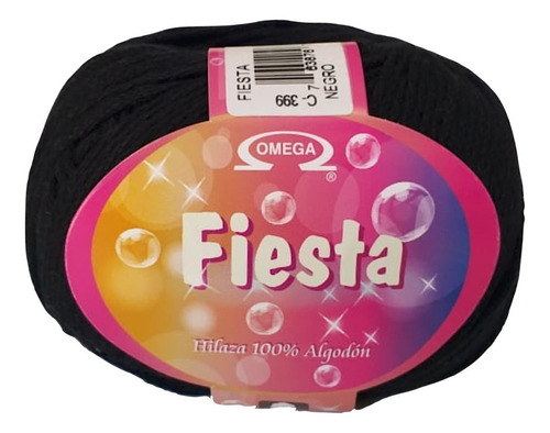 Hilaza Fiesta 100% Algodón Madejas De 100g Color Negro