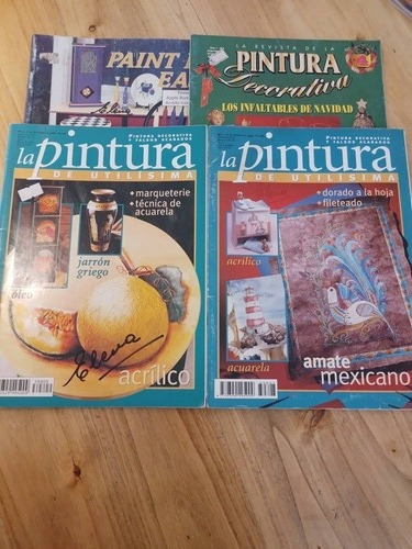 Lote De 4 Revistas De Pintura Decorativa, Usadas, Buen Estad